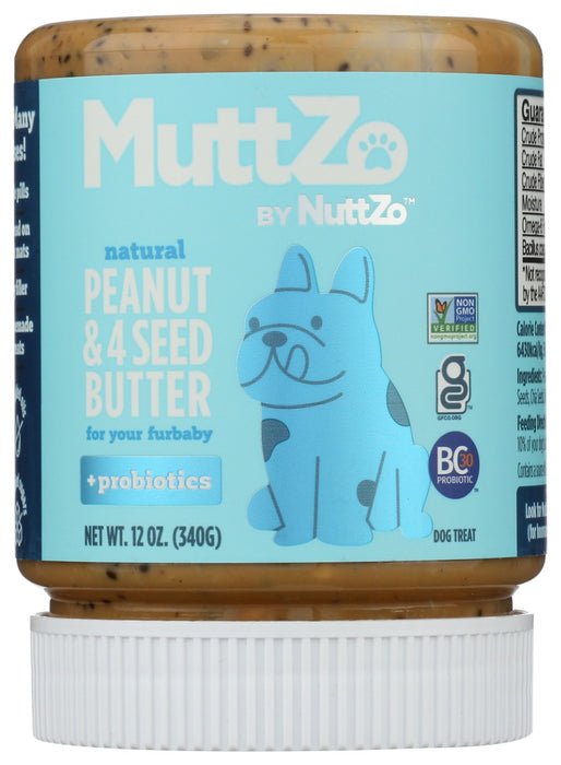 NUTTZO: Muttzo Peanut Butter Plus Probiotics For Fur Baby, 12 oz