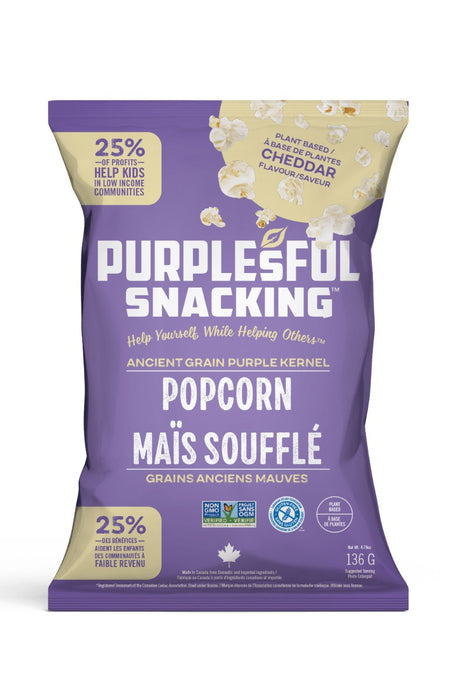 PURPLESFUL: Vegan Cheddar Popcorn, 4.79 oz