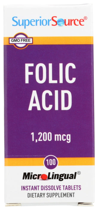 SUPERIOR SOURCE: Folic Acid 1200mcg, 100 tb