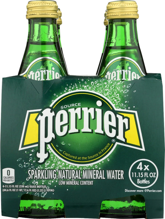 PERRIER: Sparkling Natural Mineral Water 4 Pack, 44.6 fo