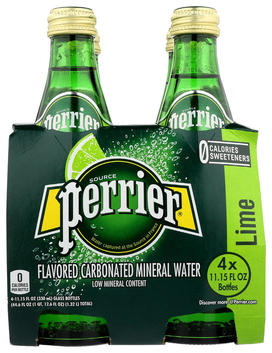 PERRIER: Lime Sparkling Water 4 Pack, 44.6 fo