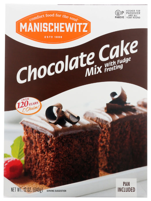 MANISCHEWITZ: Chocolate Cake Mix With Fudge Frosting, 12 oz