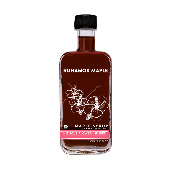 RUNAMOK MAPLE: Hibiscus Flower Infused Maple Syrup, 8.45 fo