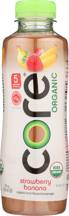 CORE ORGANIC: Strawberry Banana Fruit Infused Drink, 18 fo