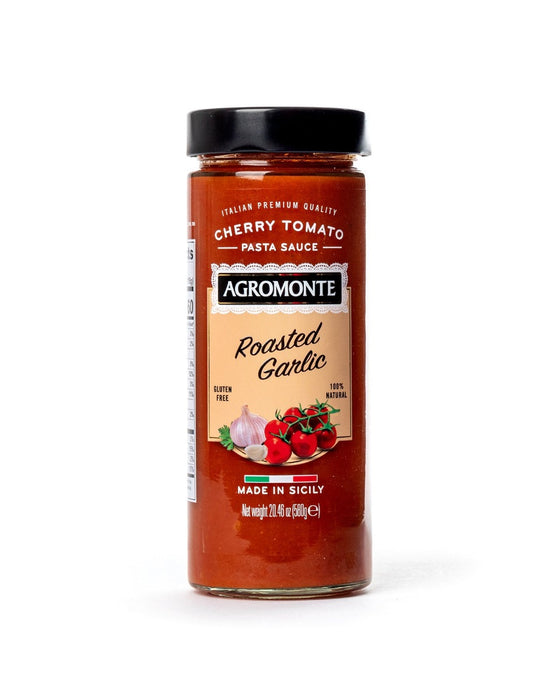 AGROMONTE: Cherry Tomato Pasta Sauce with Roasted Garlic, 20.46 oz