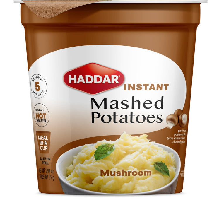 HADDAR: Mushroom Instant Mashed Potato Cups, 1.94 oz