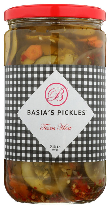 BASIAS PICKLES: Texas Heat Pickles, 24 oz