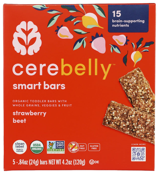CEREBELLY: Strawberry Beet Smart Bars, 4.2 oz