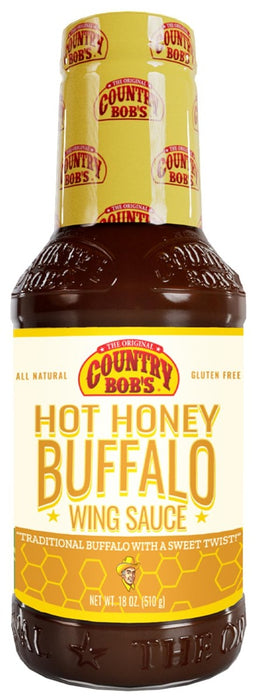 COUNTRY BOBS: Hot Honey Buffalo Wing Sauce, 18 oz