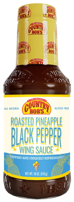 COUNTRY BOBS: Roasted Pineapple Black Pepper Wing Sauce, 18 oz