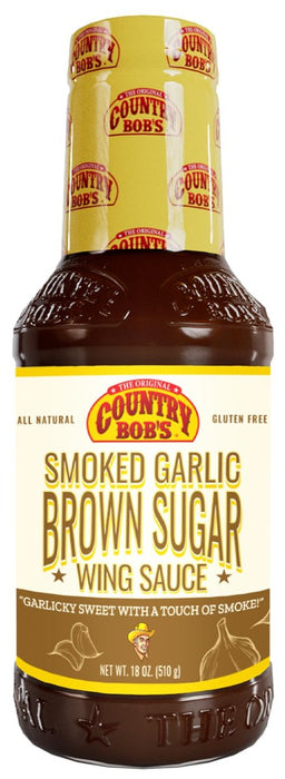 COUNTRY BOBS: Smoke Garlic Brown Sugar Wing Sauce, 18 oz