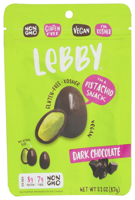 LEBBY SNACKS: Pistachio Snacks Dark Chocolate, 3.1 oz