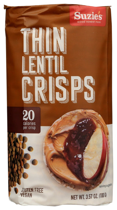 SUZIES: Cakes Thin Lentil, 3.6 oz