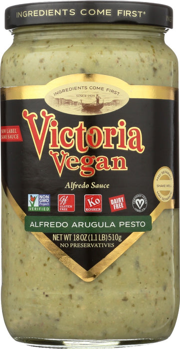 VICTORIA: Sauce Vegan Alfredo Angula Pesto, 18 oz