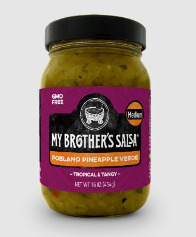 MY BROTHERS SALSA: Poblano Pineapple Verde Salsa Medium, 16 oz