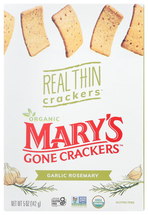MARYS GONE CRACKERS: Garlic Rosemary Real Thin Crackers, 5 oz