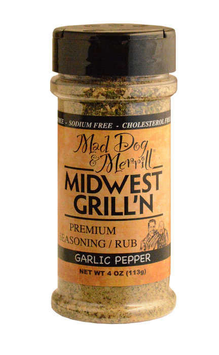 MDDOG&MER: Garlic Pepper Premium Seasoning Rub Sodium Free, 4 oz