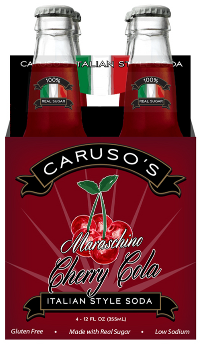 CARUSO: Maraschino Cherry Cola Soda 4Pack, 48 oz