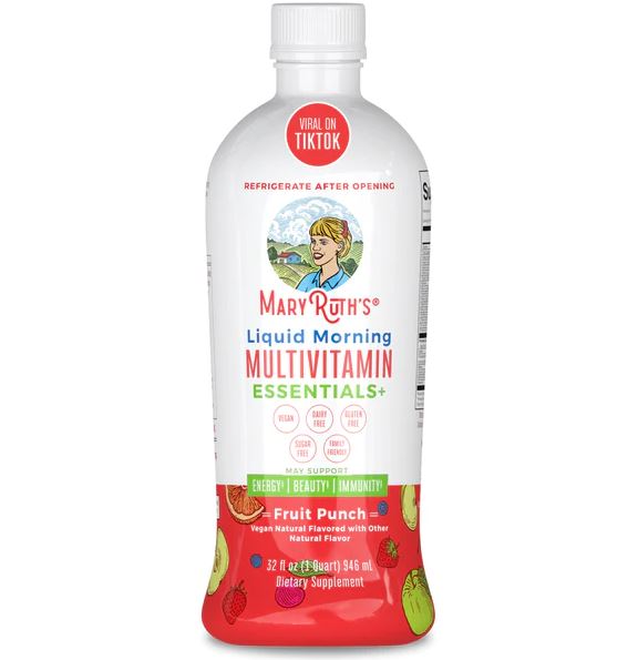 MARYRUTHS: Liquid Morning Multivitamin Essentials Plus Fruit Punch, 32 fo