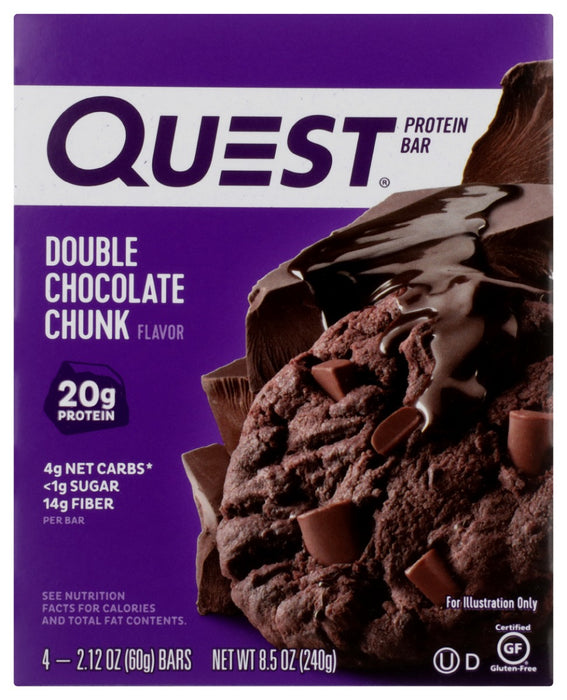 QUEST: Double Chocolate Chunk Bars 4pk, 8.5 oz