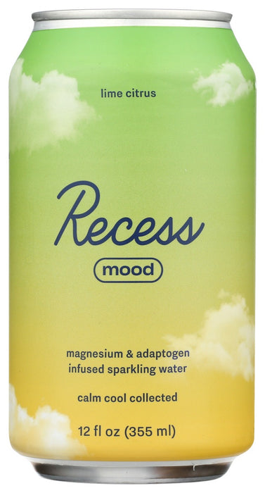 RECESS: Lime Citrus Mood Sparkling Water, 12 fo