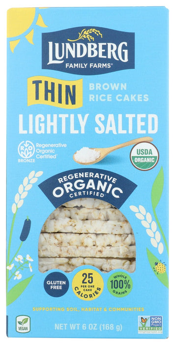 LUNDBERG: Organic Lightly Salted Thin Rice Cakes, 6 oz