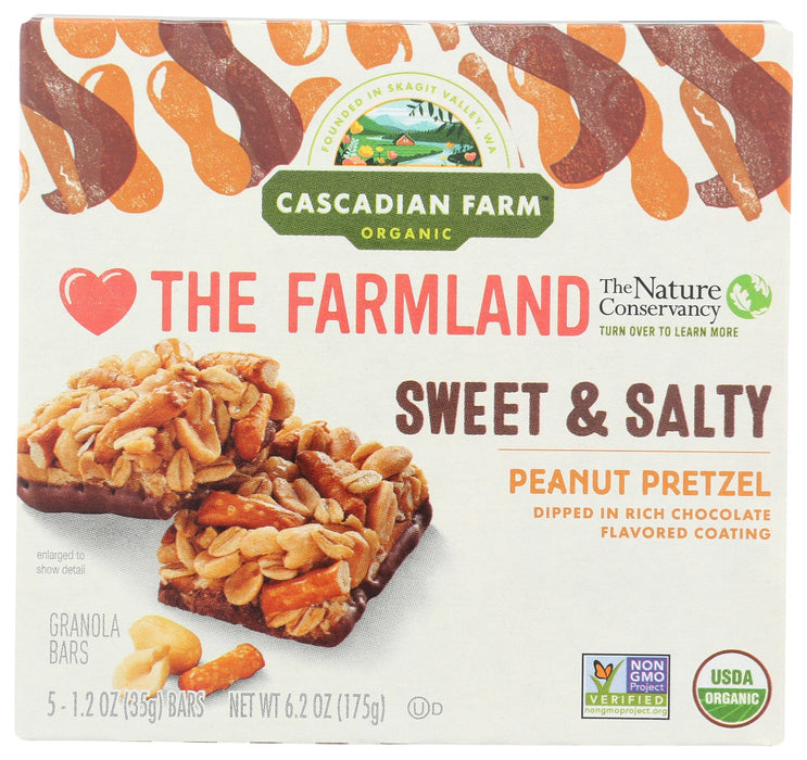 CASCADIAN FARM: Sweet and Salty Peanut Pretzel Chewy Granola Bar, 6.2 oz