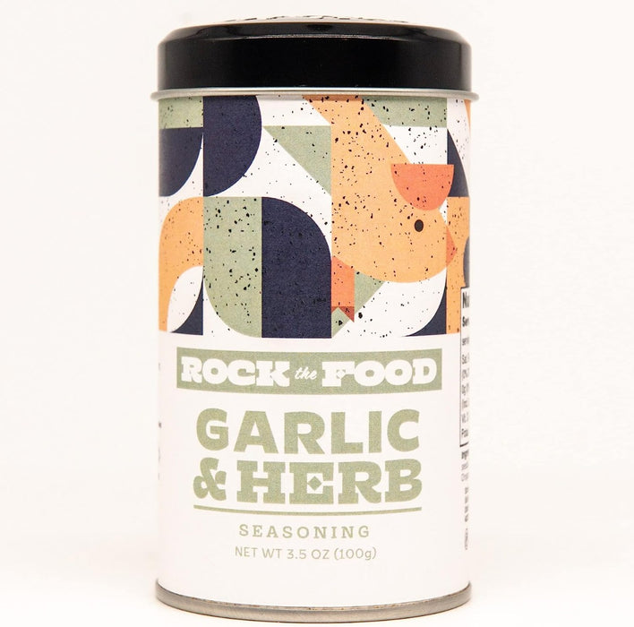 ROCK THE FOOD: Garlic Herb Seasoning Shaker, 3.5 oz