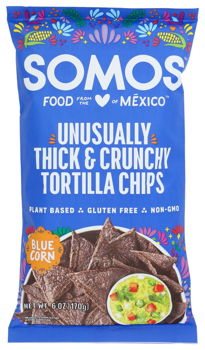SOMOS: Unusually Thick and Crunchy Blue Corn Tortilla Chips, 6 oz