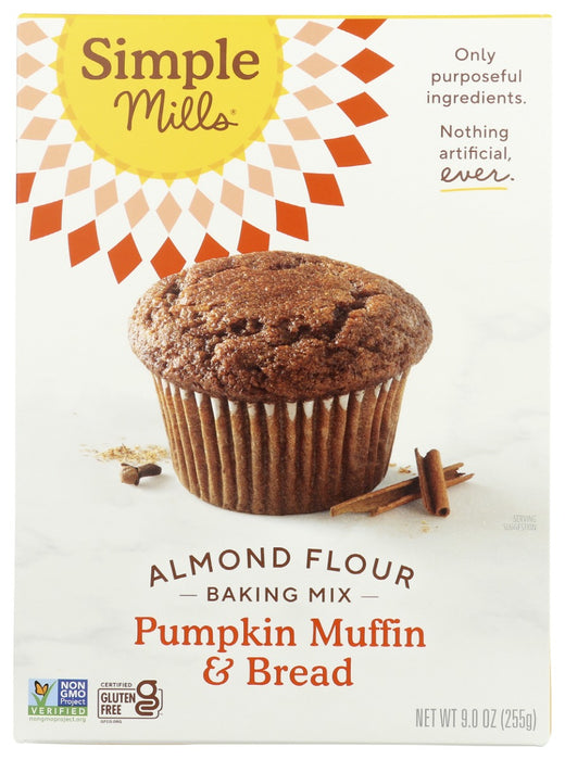 SIMPLE MILLS: Baking Mixes Pumpkin Muffin and Bread Mix, 9 oz