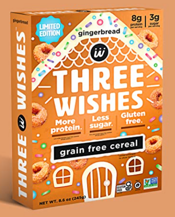 THREE WISHES: Cereal Grainfree Gngrbrd, 8.6 OZ