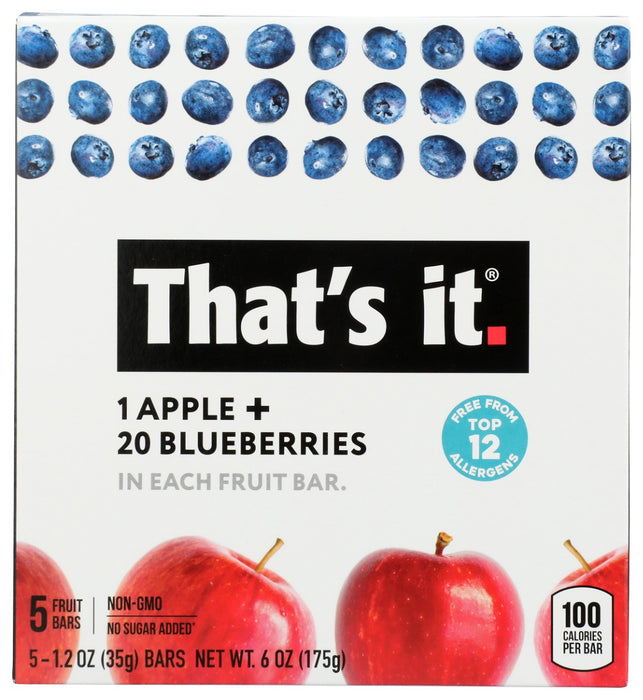 THATS IT: Apple and Blueberry Fruit Bars 5Ct, 6 oz