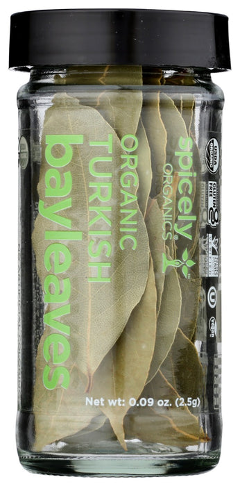 SPICELY ORGANICS: Organic Bay Leaves Turkish Jar, 0.09 oz