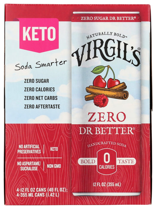 VIRGILS: Dr Better Zero Sugar 4Pk, 48 fo
