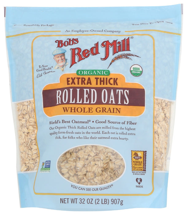 BOBS RED MILL: Organic Extra Thick Rolled Oats, 32 oz
