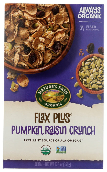NATURES PATH: Flax Plus Pumpkin Raisin Crunch Cereal, 12.35 oz