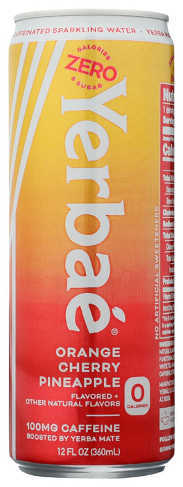 YERBAE: Orange Cherry Pineapple Sparkling Water, 12 fo