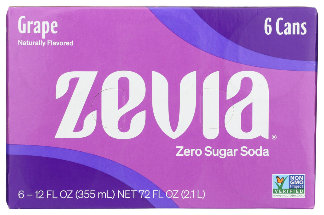 ZEVIA: Grape Soda 6Pk, 72 fo