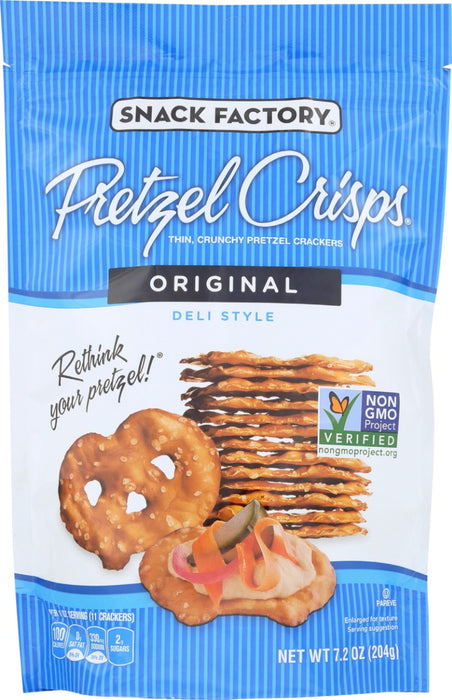 SNACK FACTORY: Original Pretzel Crisps, 7.2 oz