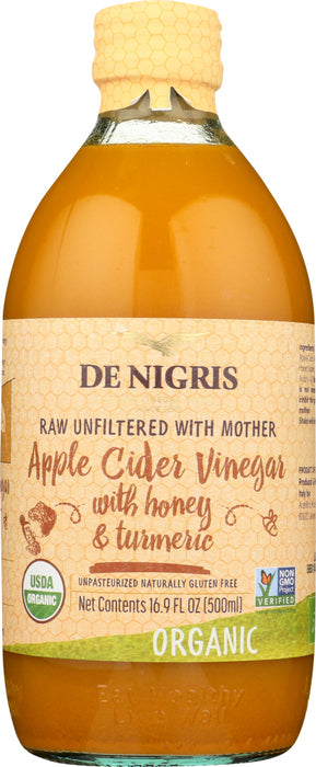 DE NIGRIS: Vinegar Apl Cdr Hny Turme, 500 ml