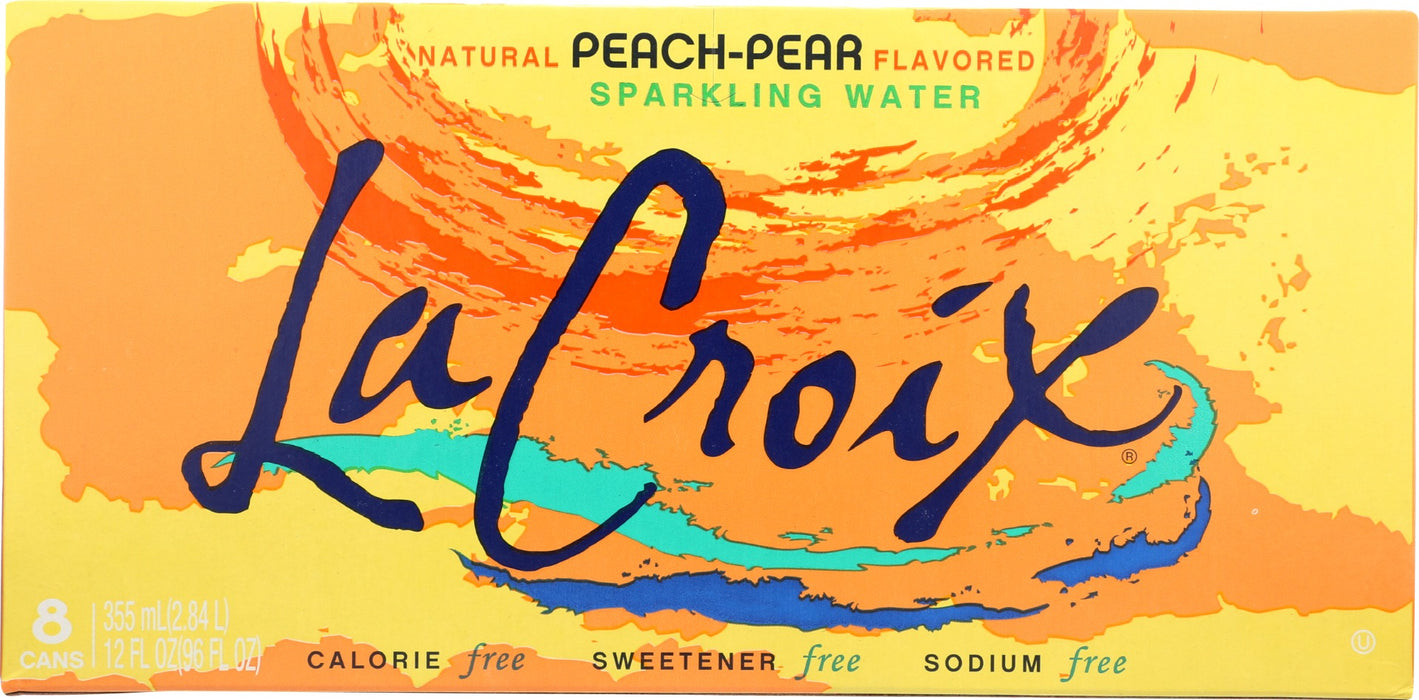LA CROIX: Peach Pear Sparkling Water 8Pk, 96 fo