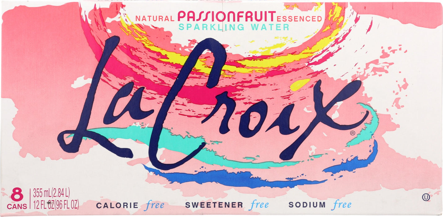 LA CROIX: Passion Fruit Sparkling Water 8 Pack, 96 oz