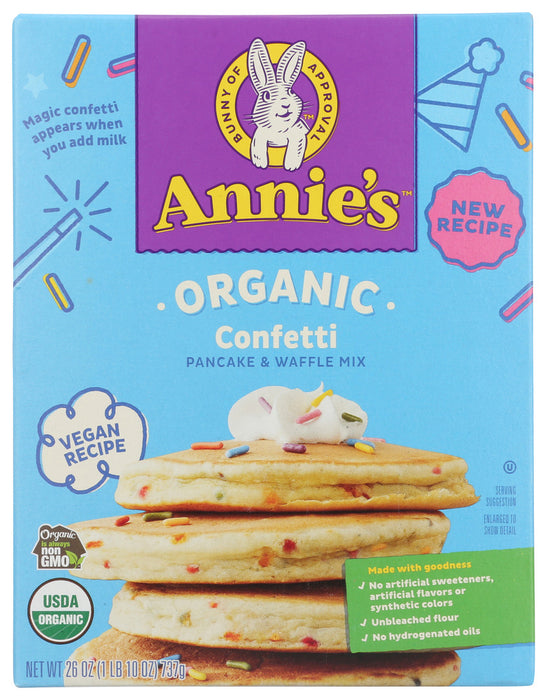 ANNIES HOMEGROWN: Birthday Confetti Pancake & Waffle Mix, 26 oz