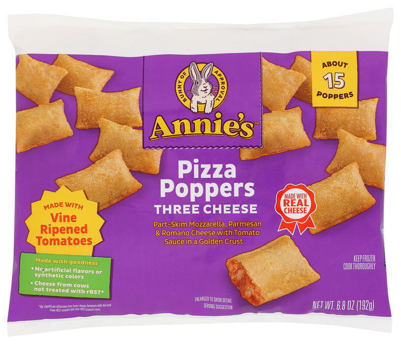 ANNIES HOMEGROWN: Pizza Poppers 3 Cheese 15 Count, 6.8 oz