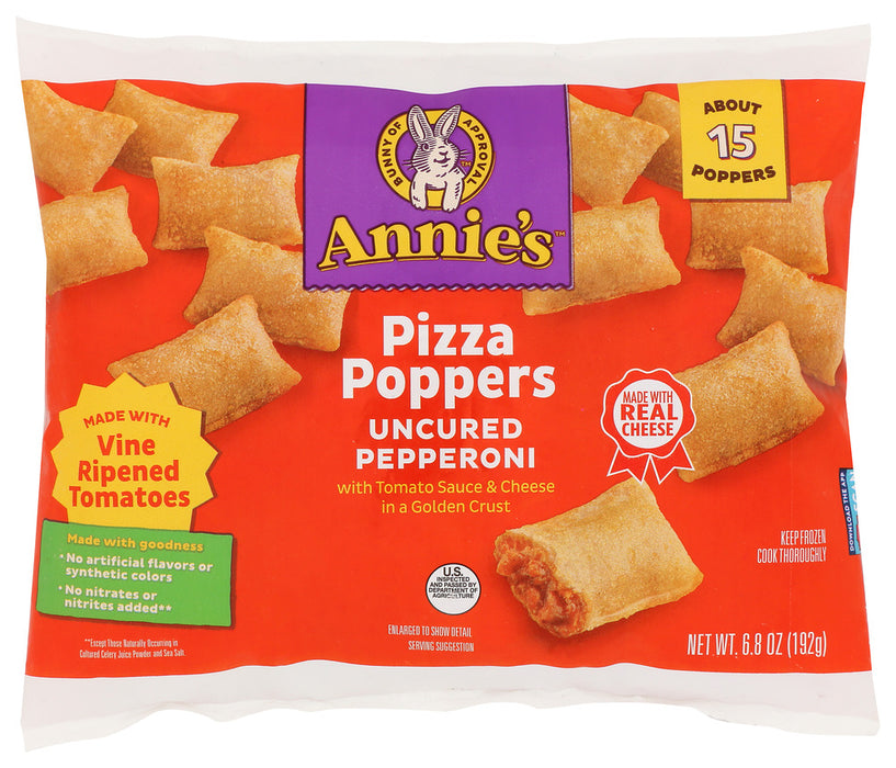 ANNIES HOMEGROWN: Pizza Poppers Pepperoni 15 Count, 6.8 oz