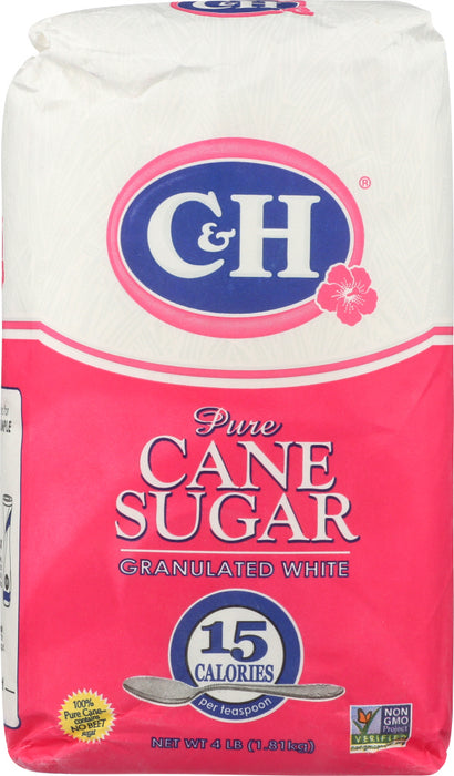 C & H: Sugar Pure Cane Granulatd, 4 LB