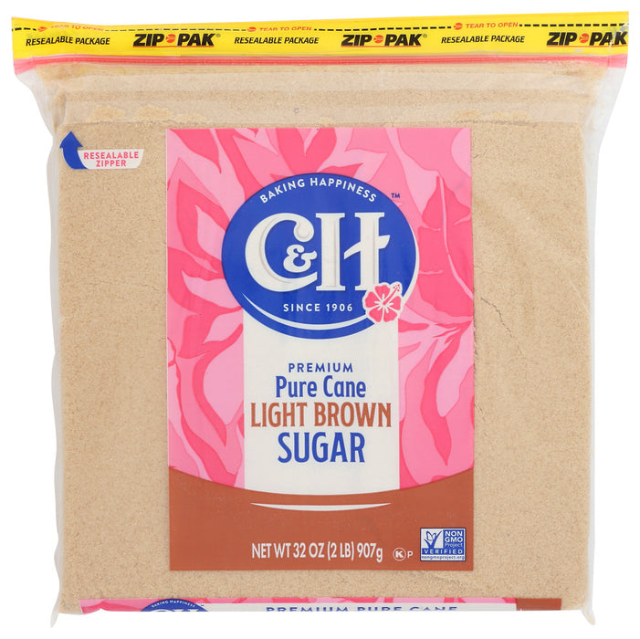 C & H: Sugar Light Brown Pc, 2 LB