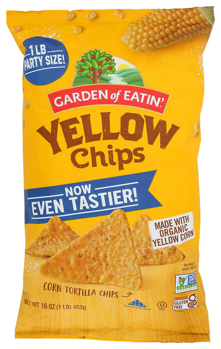 GARDEN OF EATIN: Organic Yellow Corn Tortilla Chips, 16 oz
