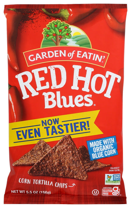GARDEN OF EATIN: Red Hot Blues Tortilla Chips, 5.5 oz