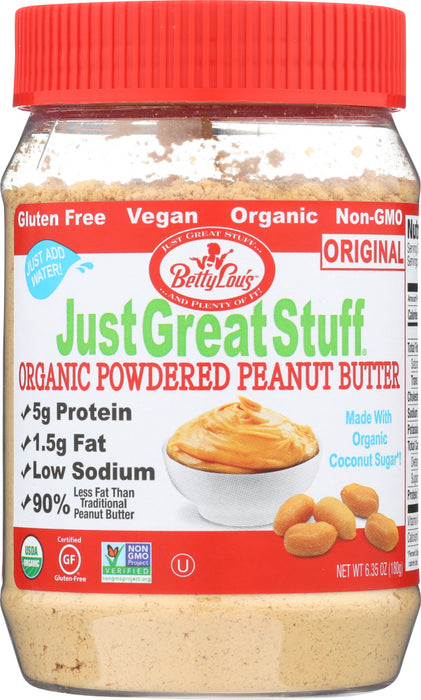 JUST GREAT STUFF: The Original Powdered Organic Peanut Butter, 6.35 oz